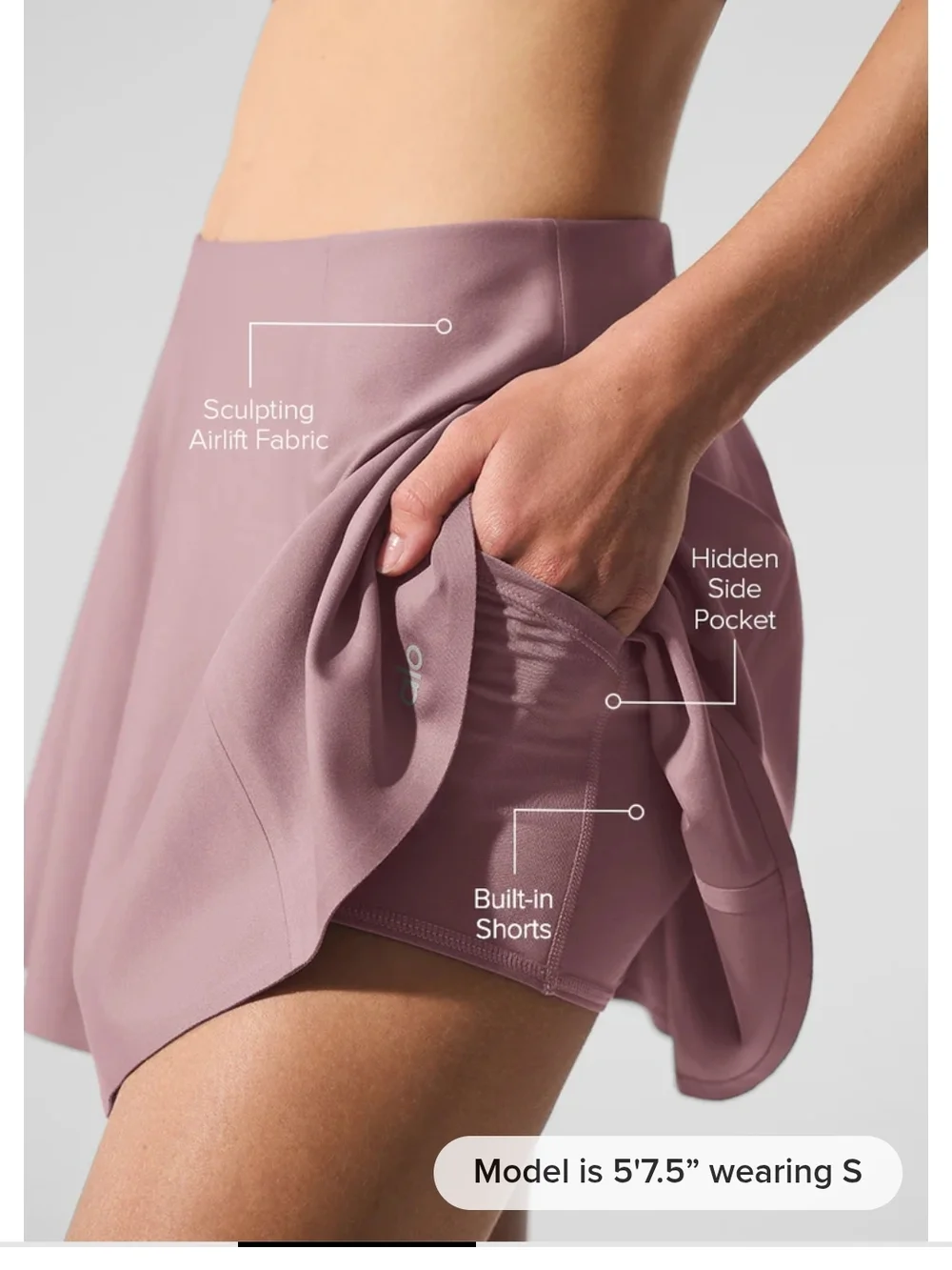 ALO Yoga Circle Skirt in Dusty Mauve